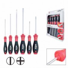 Wiha Softfinish® Slotted/ Phillips Screwdriver Set - Round Blades - 6 pcs - 07152